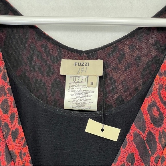 FUZZI Dress Made in Italy Ruched Bodycon Animal Print Dress Size Small - Picture 5 of 5